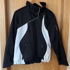 Women’s Obermeyer Ski Jacket with Hood Black White Size 18 Like New